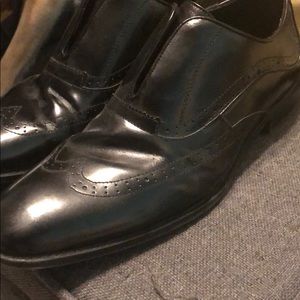 Stacy Adams Black Wingtip Slip On Shoes - 13